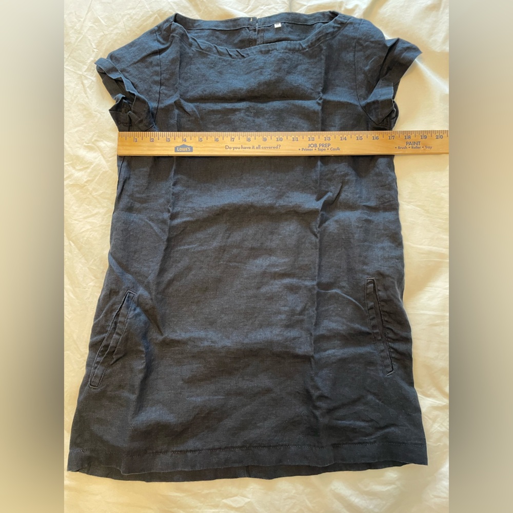 Muji Navy Short-Sleeve Linen Tunic - Picture 5 of 6